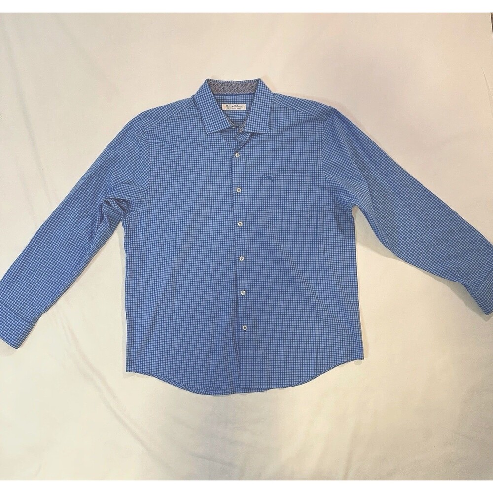 Tommy Bahama The Newport Coast Shirt Mens Large Blue Flip Cuff